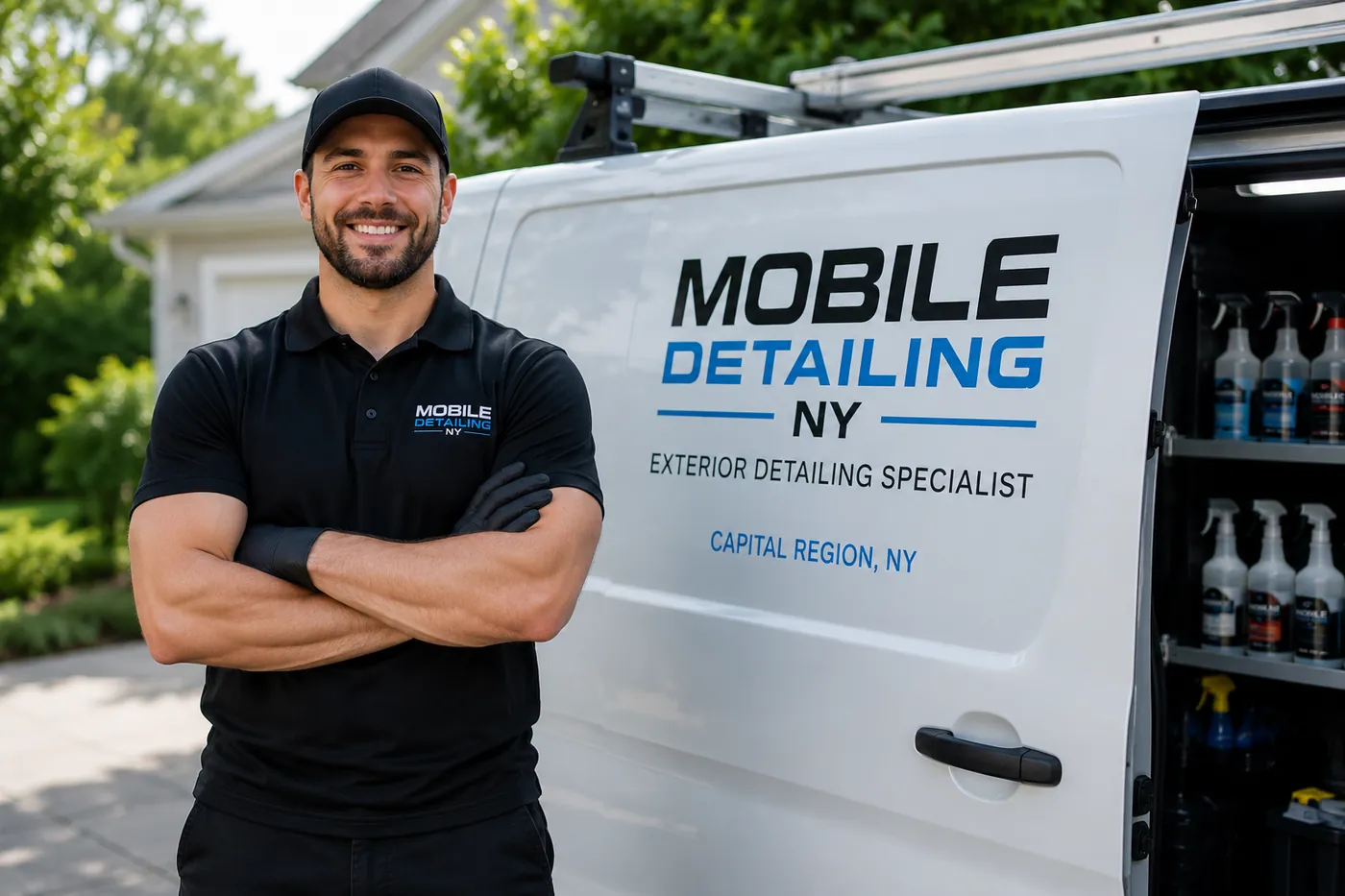 Mobile Detailing NY's branded mobile detailing van in the Capital Region — Albany, Saratoga Springs NY